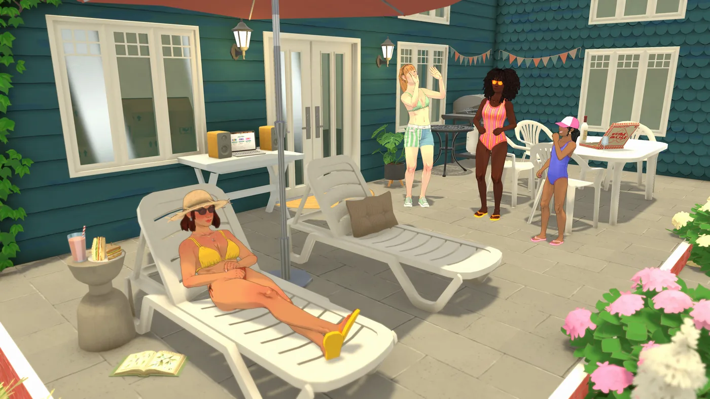 Official Paralives family scene with a baby outdoors
