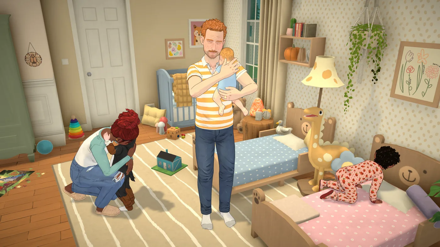 Official Paralives family gameplay scene inside a bedroom